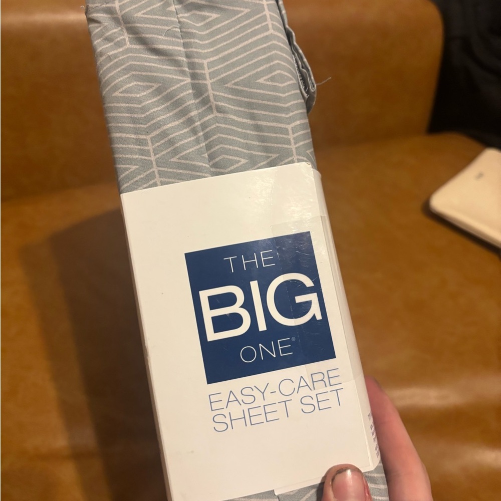The Big One Easy-Care Twin XL Sheet Set in Light Gray - Picture 3 of 7